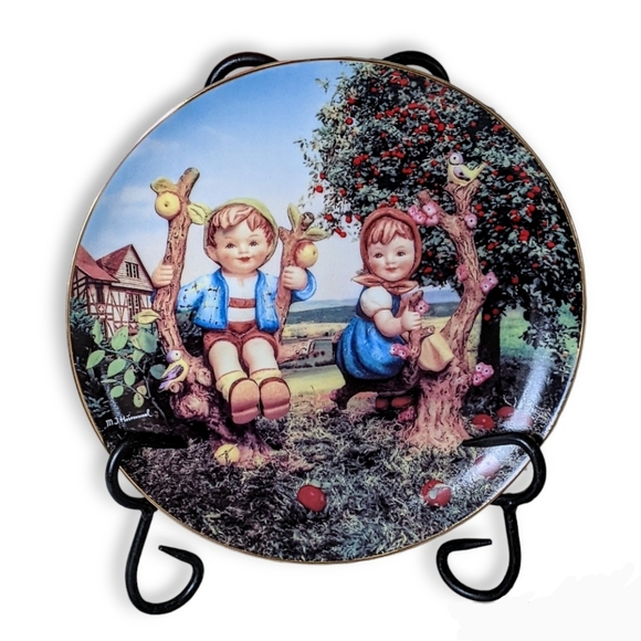 Vtg 90s Hummel Apple Tree Boy & Girl Limited Ed Plate Little Companions Series - Picture 10 of 10